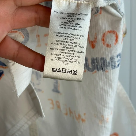 We The Free size S Moon Flower top oversized white seed sack print cotton NEW - Picture 13 of 14